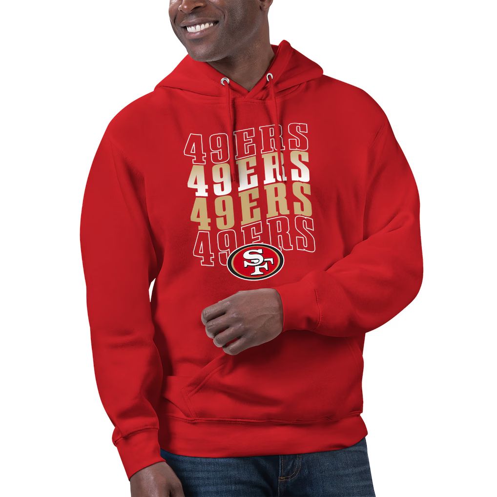 Men 2026 NFL San Francisco 49ers red Hoodie hooded style 02